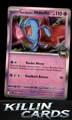 Team Rocket's Wobbuffet 082/182 Pokemon Rare SV10: Destined Rivals Card NM