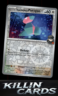 Reverse Holofoil Team Rocket's Porygon 153/182 Pokemon Common SV10: Destined Riv