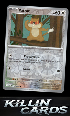 Reverse Holofoil Patrat 072/086 Pokemon Common SV: White Flare Card NM