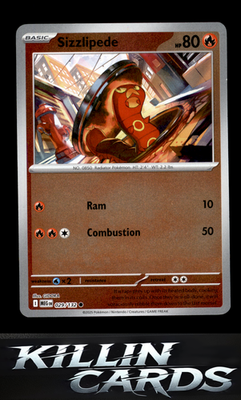 Reverse Holofoil Sizzlipede 029/132 Pokemon Common ME01: Mega Evolution Card NM