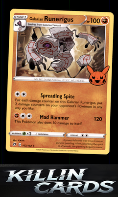 Galarian Runerigus 102/192 Pokemon Rare Trick or Trade BOOster Bundle 2023 Card
