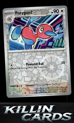Reverse Holofoil Porygon2 143/182 Pokemon Common SV04: Paradox Rift Card NM
