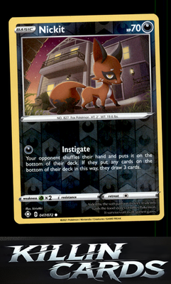 Reverse Holofoil Nickit 047/072 Pokemon Common Shining Fates Card NM