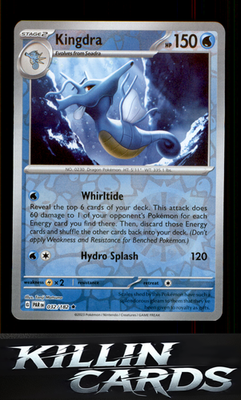 Reverse Holofoil Kingdra 032/182 Pokemon Rare SV04: Paradox Rift Card NM