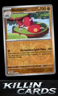 Reverse Holofoil Medicham 100/182 Pokemon Uncommon SV10: Destined Rivals Card NM
