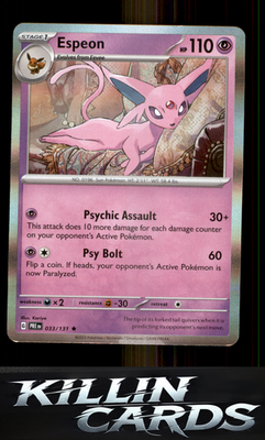 Espeon 033/131 Pokemon Rare SV: Prismatic Evolutions Card NM