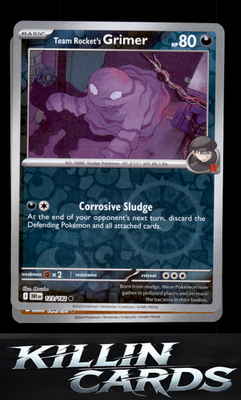Reverse Holofoil Team Rocket's Grimer 123/182 Pokemon Common SV10: Destined Riva