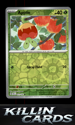 Reverse Holofoil Applin 012/142 Pokemon Common SV07: Stellar Crown Card NM