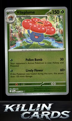 Reverse Holofoil Vileplume 003/094 Pokemon Rare ME02: Phantasmal Flames Card NM