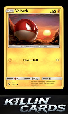 Voltorb 30/73 Pokemon Common Shining Legends Card LP