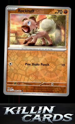 Reverse Holofoil Rockruff 089/162 Pokemon Common SV05: Temporal Forces Card NM