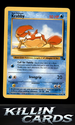 Krabby 51/62 Pokemon Common Fossil Card LP