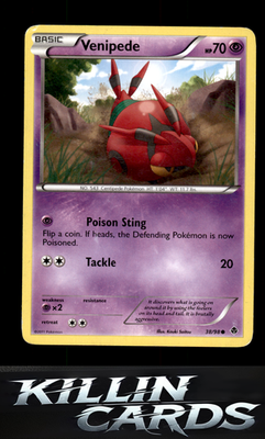 Venipede 38/98 Pokemon Common Emerging Powers Card LP