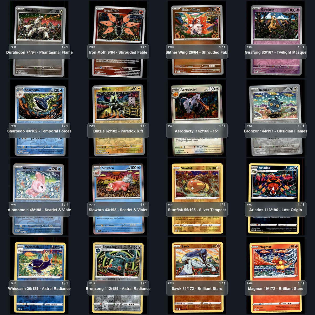 Pokemon TCG Shinji Kanda Artist Collection 16 Cards Lot