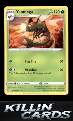 Yanmega 002/072 Pokemon Rare Shining Fates Card NM
