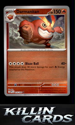 Reverse Holofoil Darmanitan 016/094 Pokemon Uncommon ME02: Phantasmal Flames Car