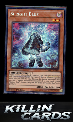 1st Edition Spright Blue POTE-EN003 YuGiOh Secret Rare Power of the Elements Car