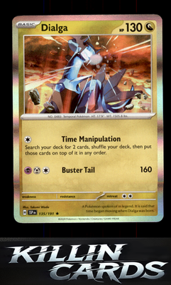 Dialga 135/191 Pokemon Rare SV08: Surging Sparks Card NM