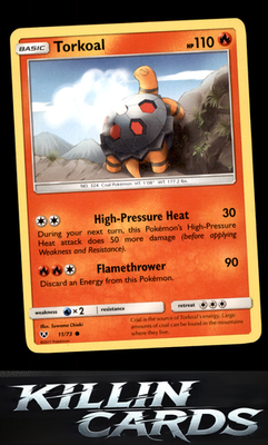 Torkoal 11/73 Pokemon Common Shining Legends Card NM