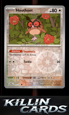 Reverse Holofoil Hoothoot 077/131 Pokemon Common SV: Prismatic Evolutions Card N
