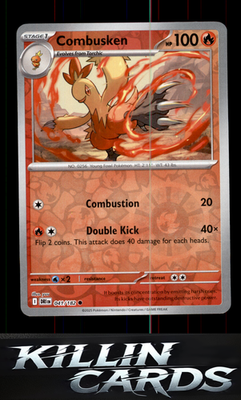Reverse Holofoil Combusken 041/182 Pokemon Common SV10: Destined Rivals Card NM