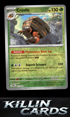 Reverse Holofoil Crustle - 012/182 012/182 Pokemon Rare SV10: Destined Rivals Ca