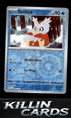 Reverse Holofoil Delibird 046/193 Pokemon Common SV02: Paldea Evolved Card NM