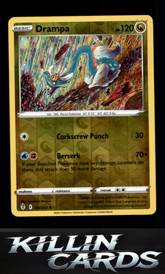 Reverse Holofoil Drampa 119/203 Pokemon Rare SWSH07: Evolving Skies Card NM