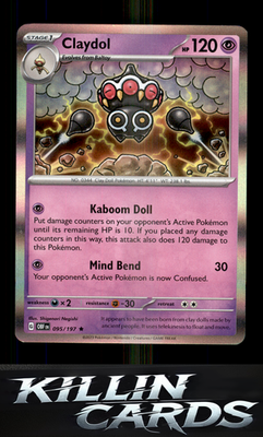 Claydol 095/197 Pokemon Rare SV03: Obsidian Flames Card NM