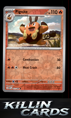 Reverse Holofoil Pignite 012/086 Pokemon Common SV: White Flare Card NM