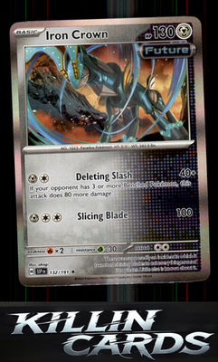 Iron Crown 132/191 Pokemon Rare SV08: Surging Sparks Card NM