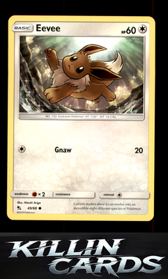 Eevee (49) 49/68 Pokemon Common Hidden Fates Card NM