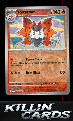 Reverse Holofoil Volcarona 041/197 Pokemon Uncommon SV03: Obsidian Flames Card N