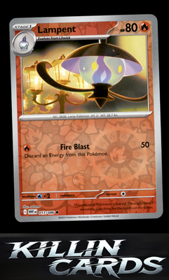 Reverse Holofoil Lampent 017/086 Pokemon Common SV: White Flare Card NM