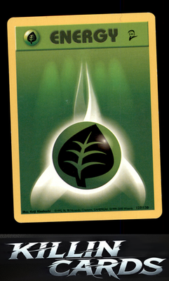 Grass Energy 127/130 Pokemon Common Base Set 2 Card LP