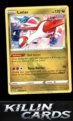Latias 193/264 Pokemon Rare SWSH08: Fusion Strike Card NM