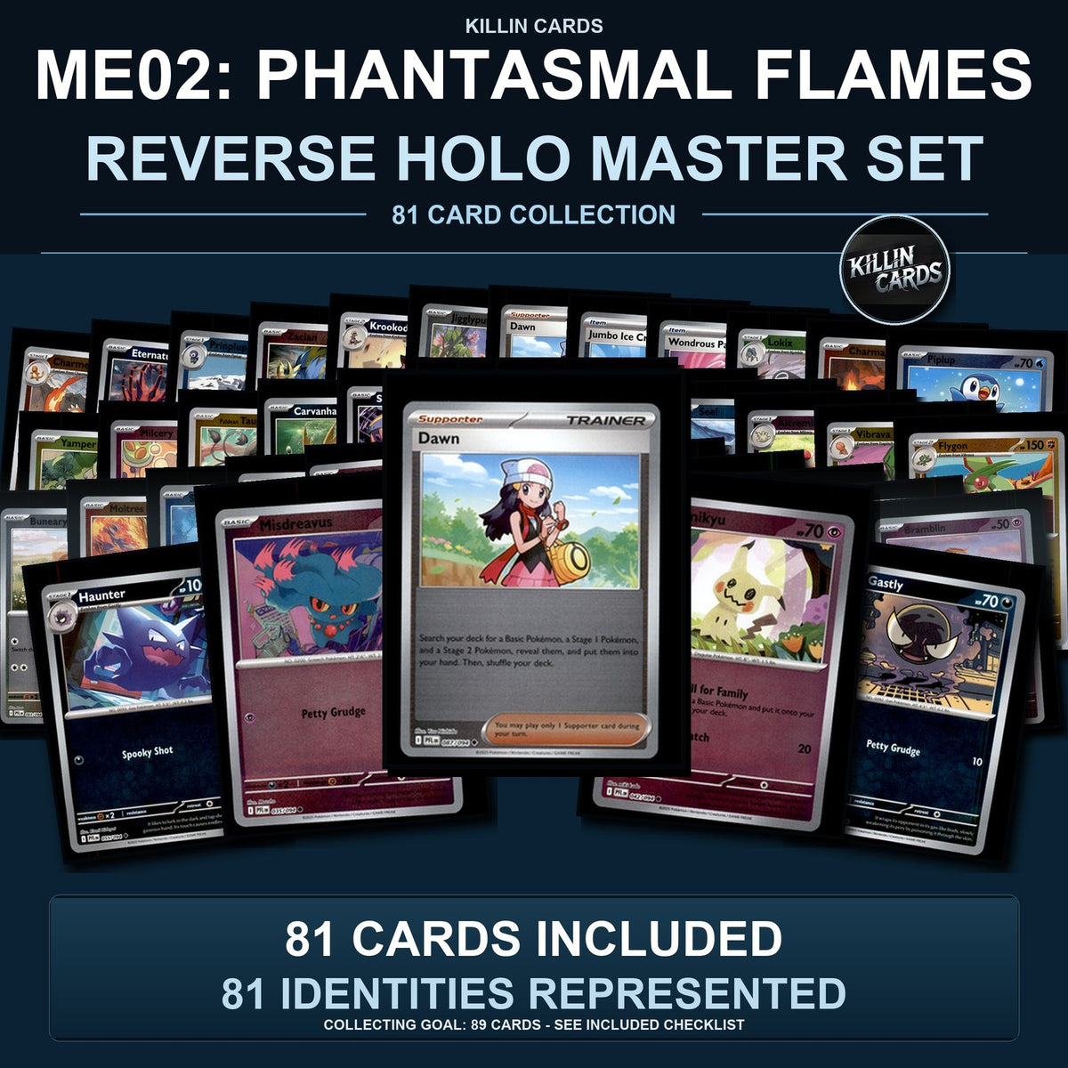 Pokemon TCG ME02: Phantasmal Flames Reverse Holo Master Set 81 Reverse Holo Card