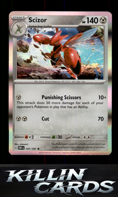 Scizor 141/197 Pokemon Rare SV03: Obsidian Flames Card NM