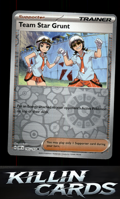 Reverse Holofoil Team Star Grunt 195/197 Pokemon Uncommon SV03: Obsidian Flames
