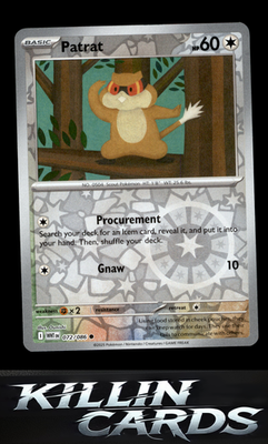 Reverse Holofoil Patrat 072/086 Pokemon Common SV: White Flare Card NM