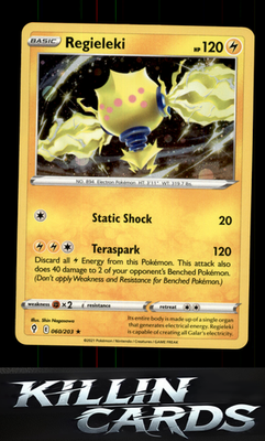Regieleki 060/203 Pokemon Holo Rare SWSH07: Evolving Skies Card NM
