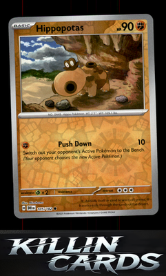 Reverse Holofoil Hippopotas 105/182 Pokemon Common SV10: Destined Rivals Card NM