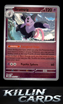 Reverse Holofoil Grumpig 063/132 Pokemon Uncommon ME01: Mega Evolution Card NM