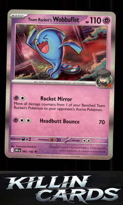 Team Rocket's Wobbuffet 082/182 Pokemon Rare SV10: Destined Rivals Card NM