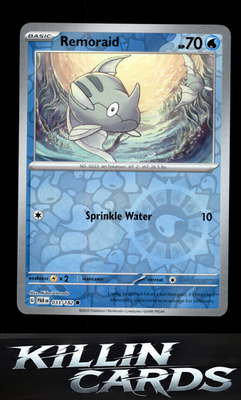 Reverse Holofoil Remoraid 033/182 Pokemon Common SV04: Paradox Rift Card NM