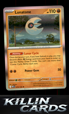 Lunatone 074/132 Pokemon Rare ME01: Mega Evolution Card NM