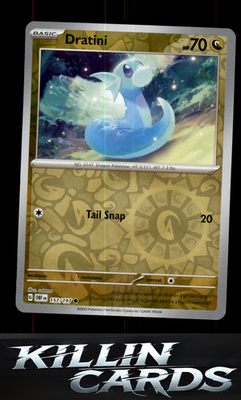 Reverse Holofoil Dratini 157/197 Pokemon Common SV03: Obsidian Flames Card NM