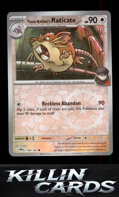 Reverse Holofoil Team Rocket's Raticate - 148/182 148/182 Pokemon Common SV10: D