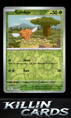 Reverse Holofoil Combee 008/197 Pokemon Common SV03: Obsidian Flames Card NM