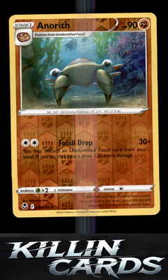 Reverse Holofoil Anorith 095/195 Pokemon Uncommon SWSH12: Silver Tempest Card NM
